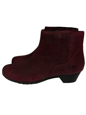 Abeo Ankle Boots Melanie Burgundy Tumbled Leather Bootie Women’s 7